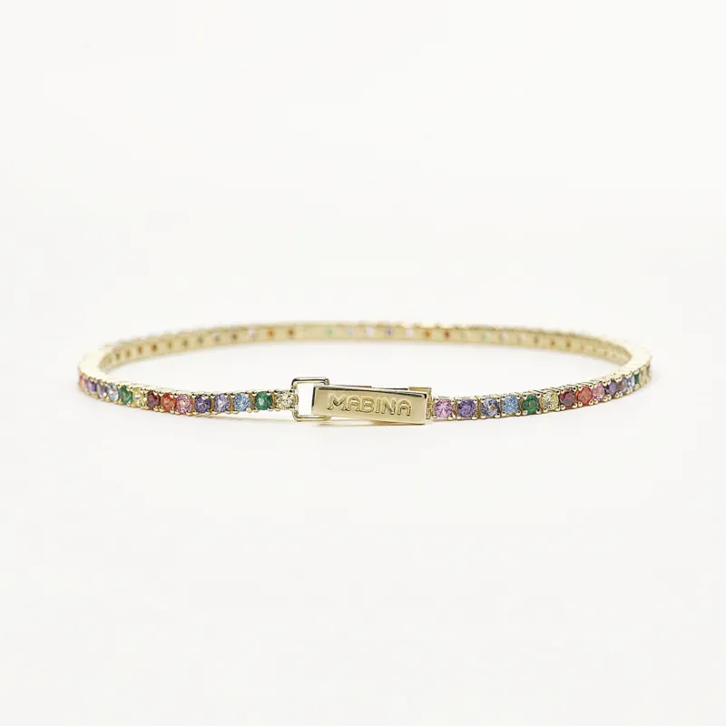-Bracciale tennis multicolor in argento