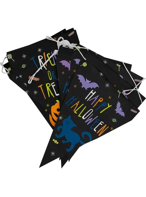 1 festone di bandierine con zucca di Halloween - Happy Halloween