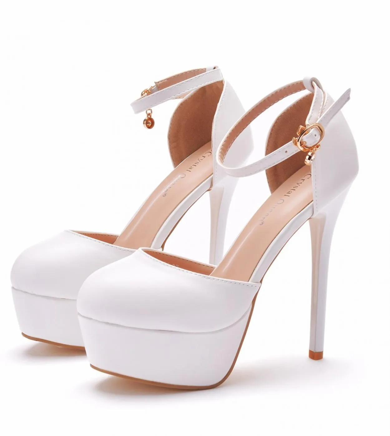 2022 Scarpe con tacco alto con plateau impermeabile da 14 cm con tacchi sottili e teste rotonde Scarpe da sposa con tacco alto b