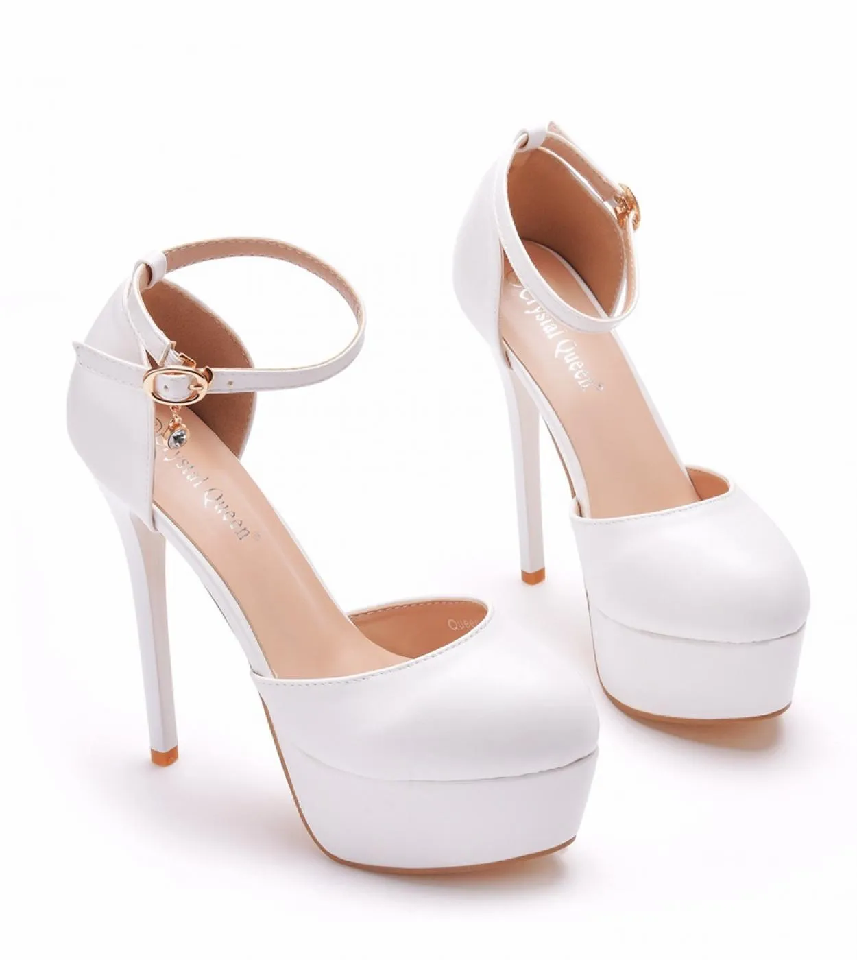 2022 Scarpe con tacco alto con plateau impermeabile da 14 cm con tacchi sottili e teste rotonde Scarpe da sposa con tacco alto b