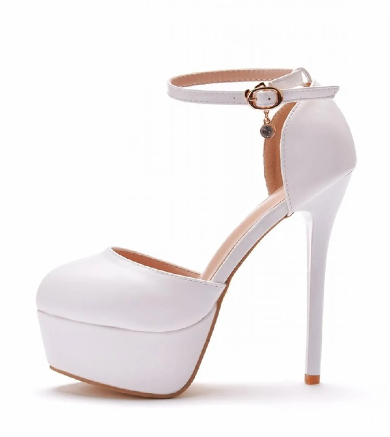 2022 Scarpe con tacco alto con plateau impermeabile da 14 cm con tacchi sottili e teste rotonde Scarpe da sposa con tacco alto b