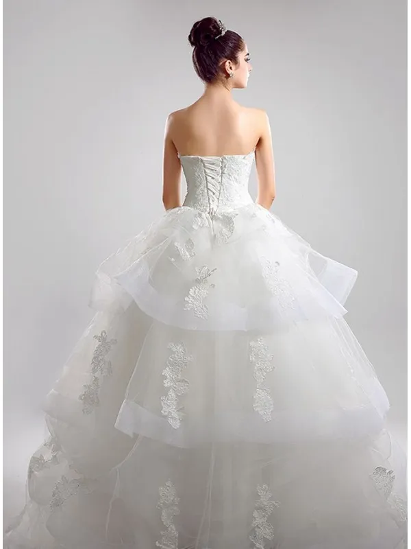 Abito da Sposa Economico Online Aline Scollo dritto con gonna vaporosa in tulle