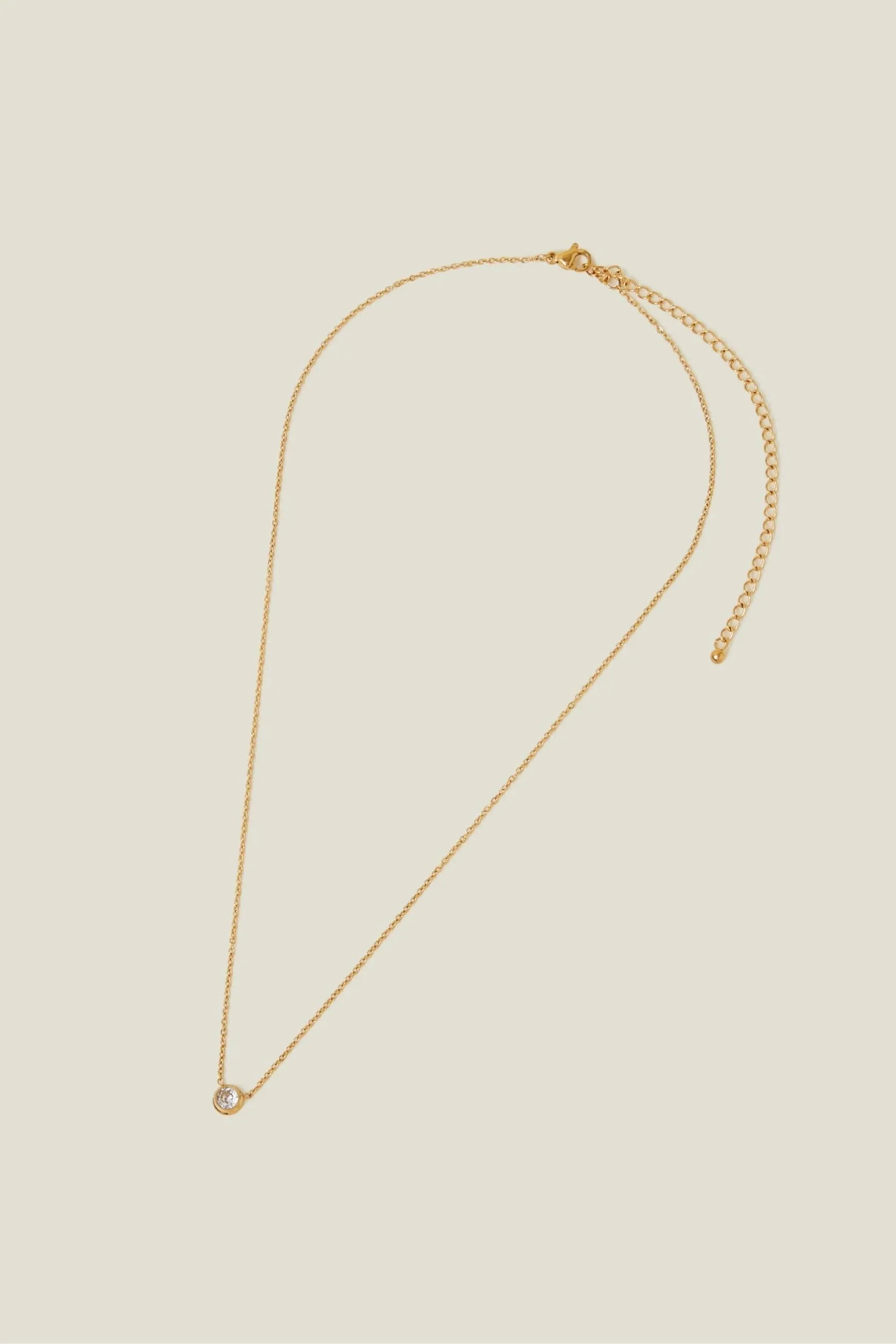 Accessorize - Collana in acciaio inossidabile con ciondolo luccicante