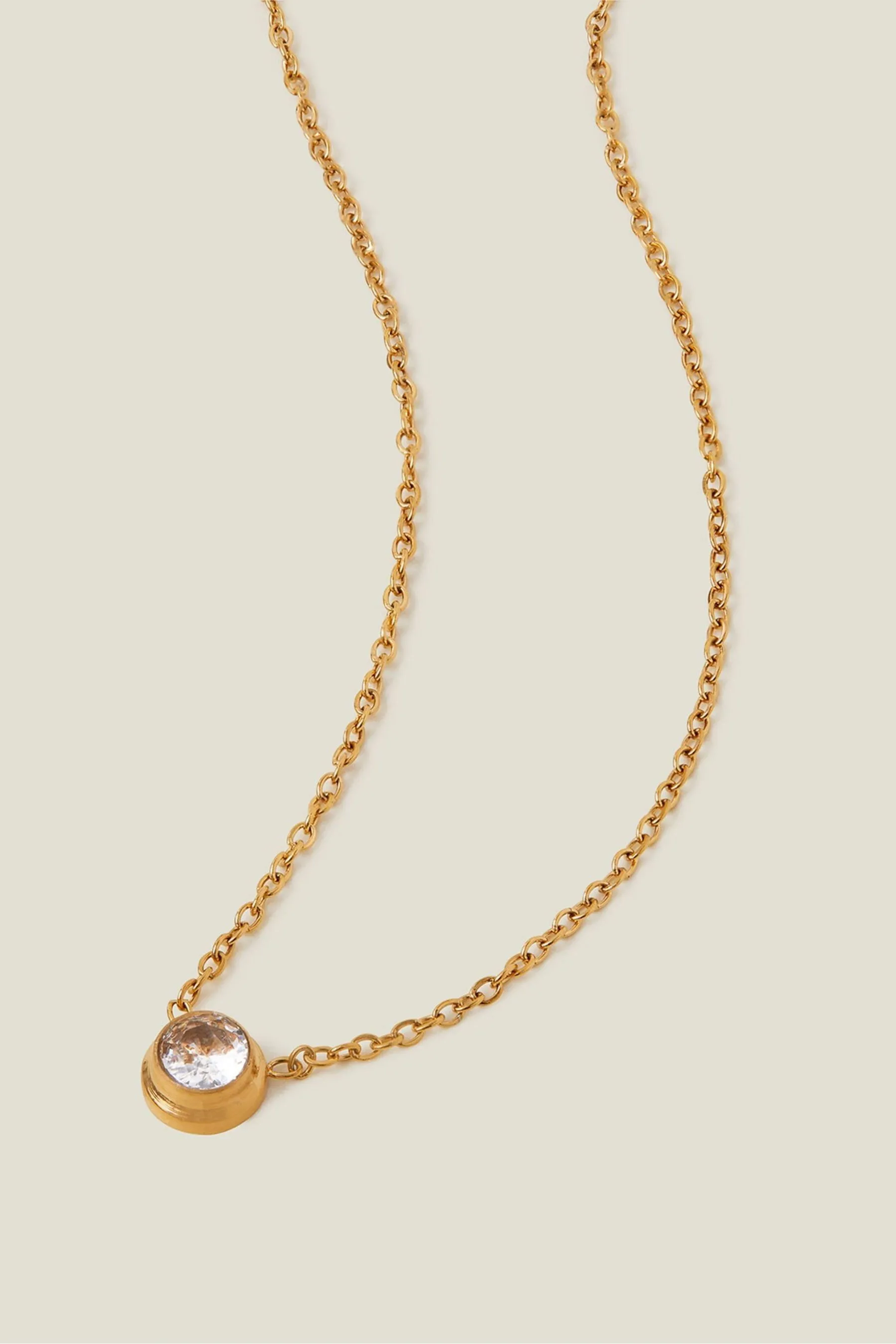 Accessorize - Collana in acciaio inossidabile con ciondolo luccicante