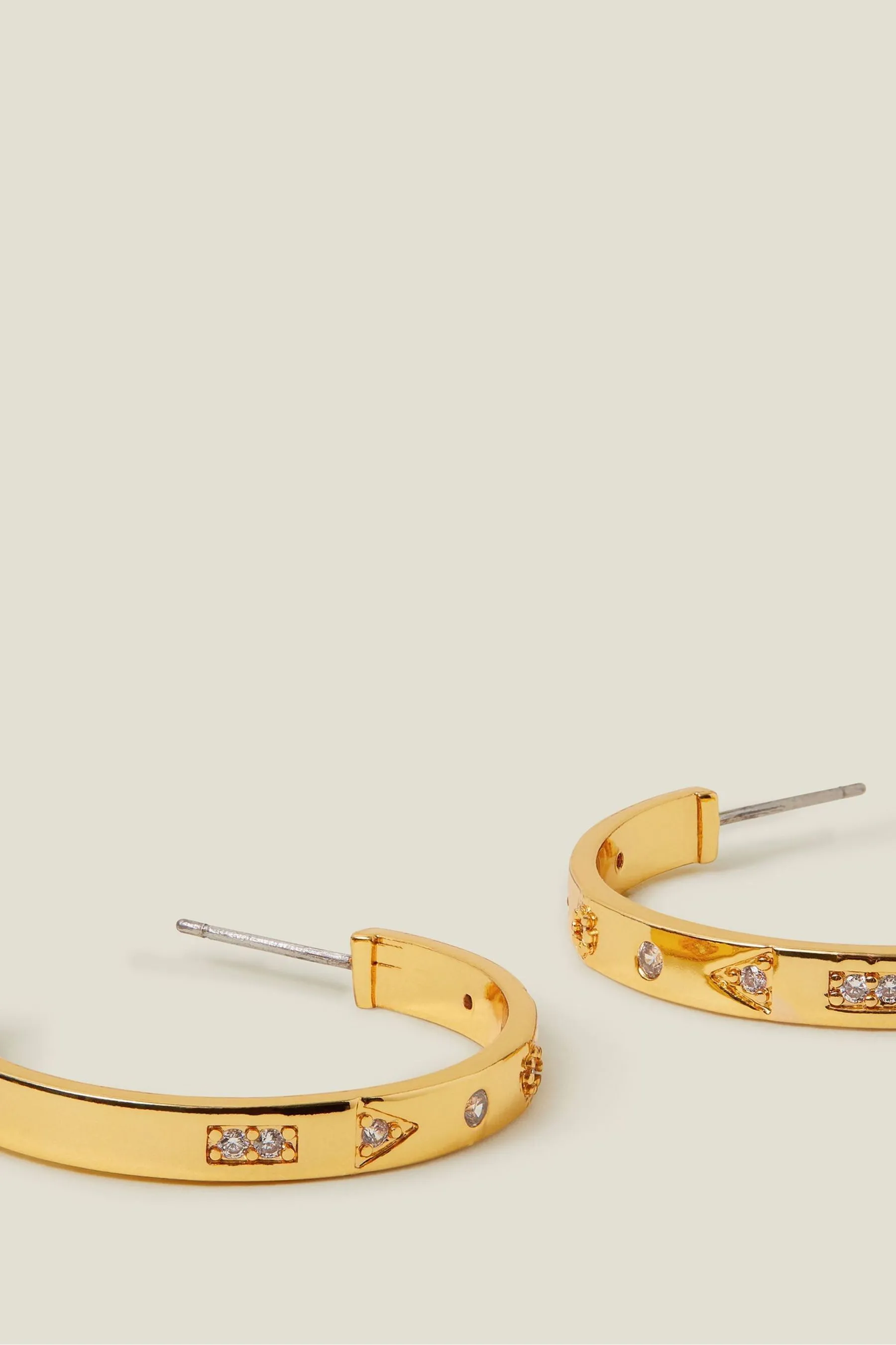 Accessorize - Orecchini a cerchio placcati 14 carati luccicanti