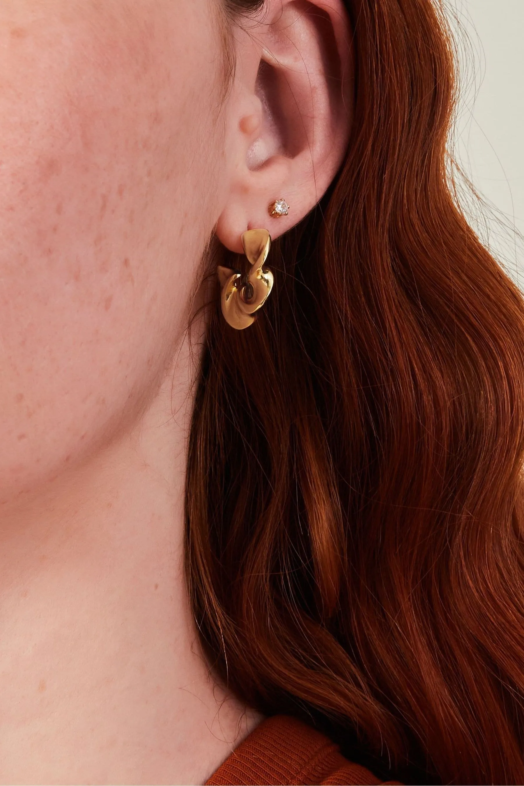 Accessorize - Orecchini a cerchio placcati 14ct