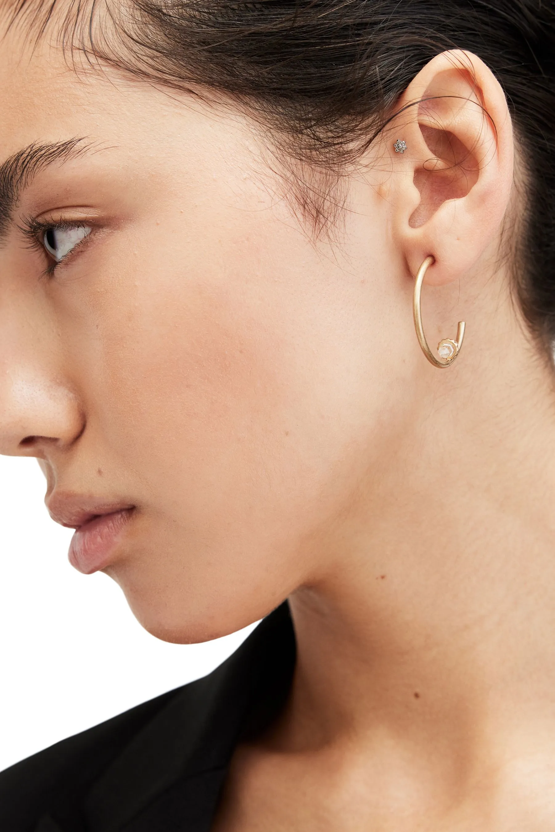 AllSaints - Oro Stone - Orecchini a cerchio