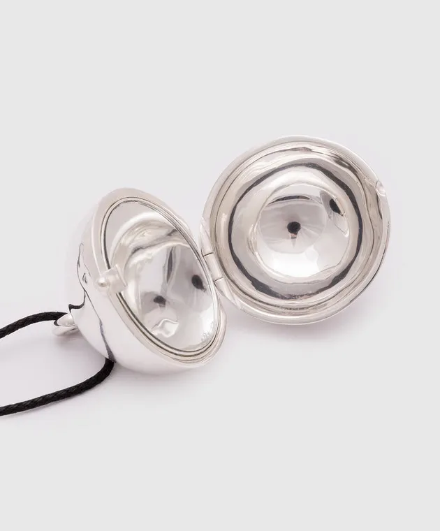 ANNIKA INEZ Collana con ciondolo sfera a specchio in argento 635