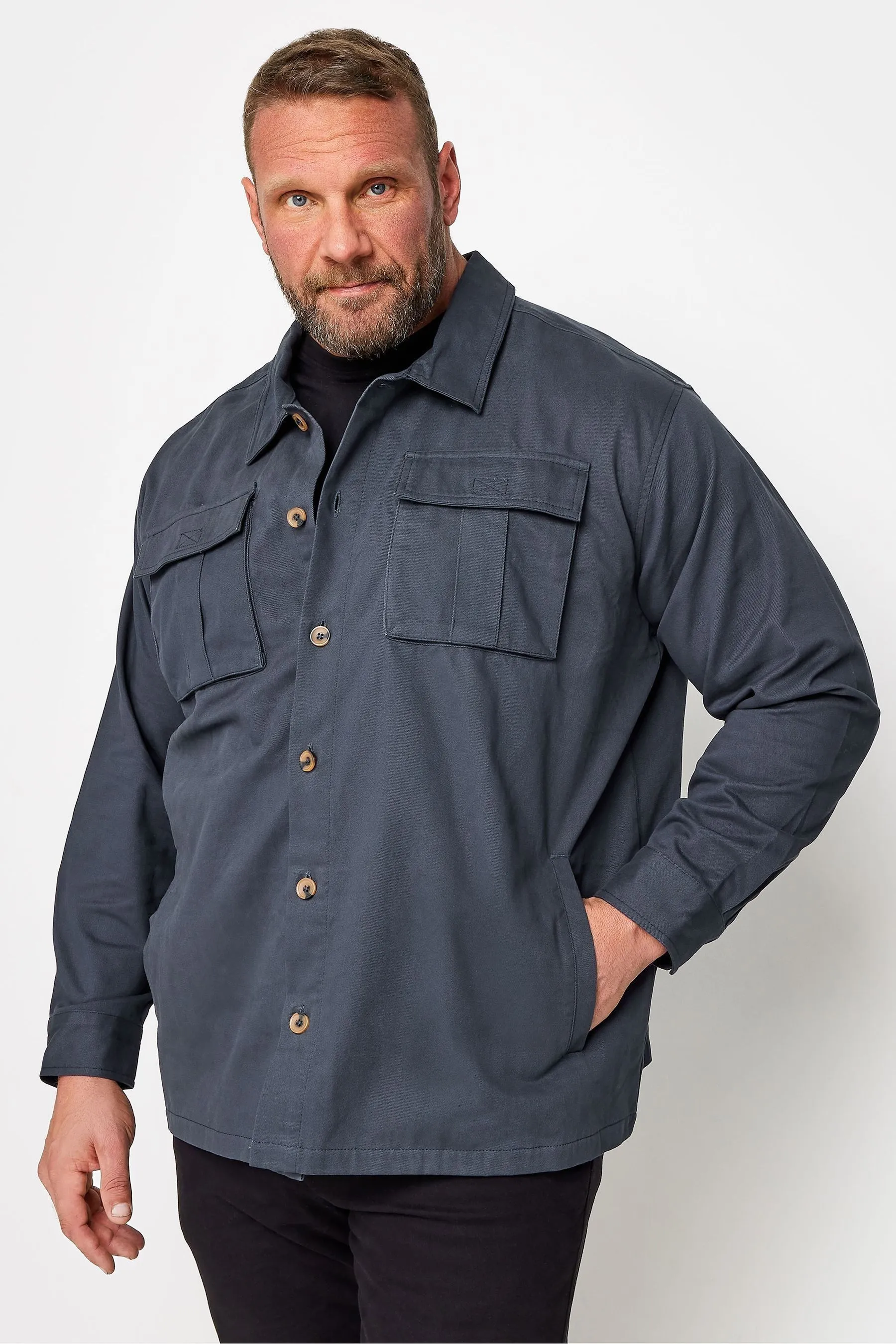 BadRhino Big & Tall - Camicia in twill di cotone
