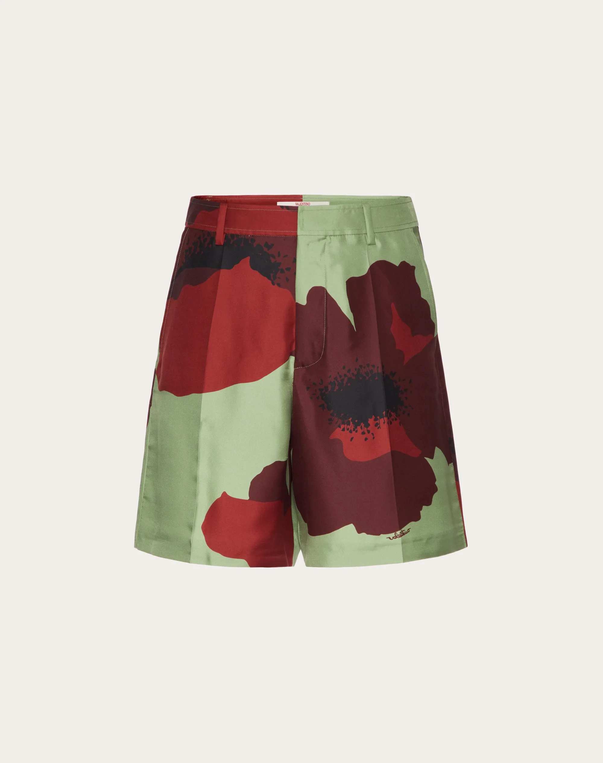 BERMUDA IN TWILL DI SETA CON STAMPA VALENTINO FLOWER PORTRAIT