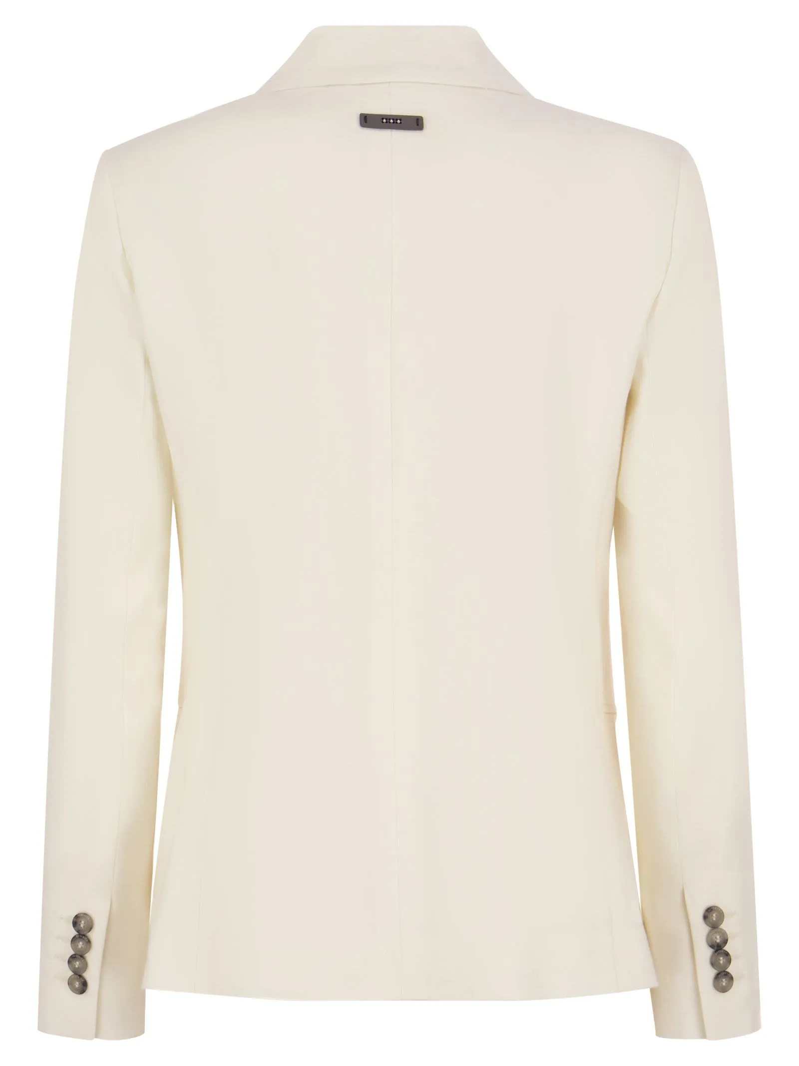 Blazer doppiopetto in tela di lana e lino