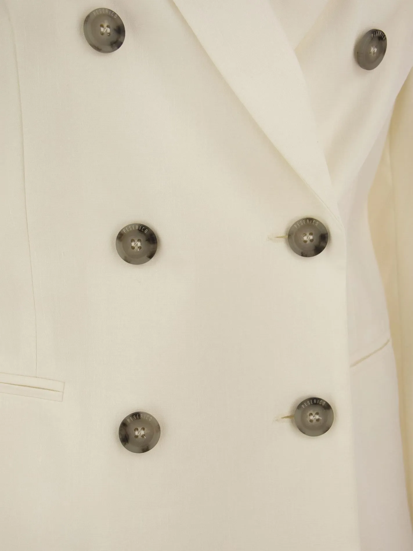 Blazer doppiopetto in tela di lana e lino