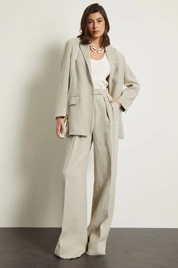 Blazer in stuoia di lino