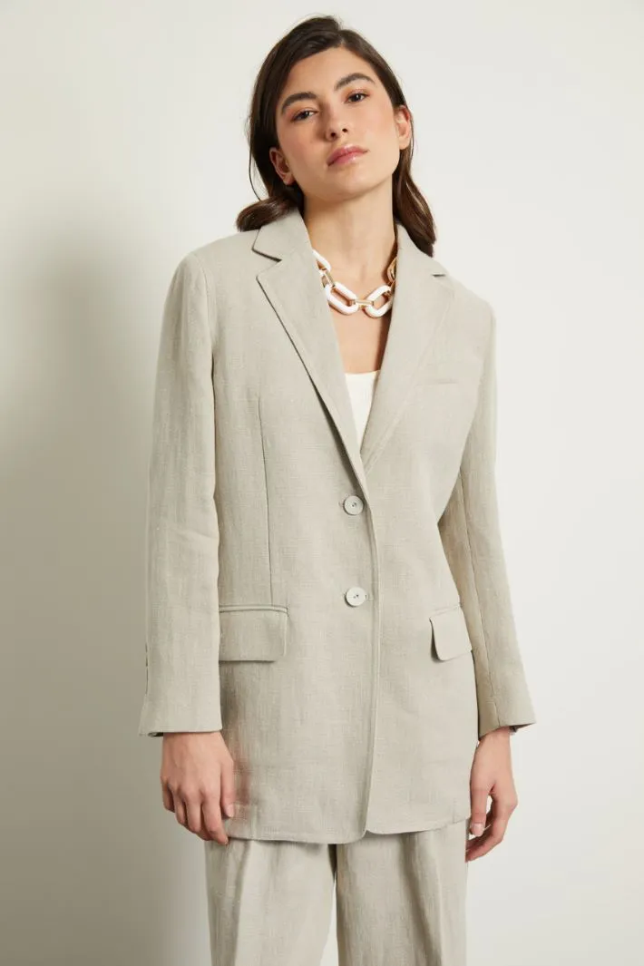 Blazer in stuoia di lino