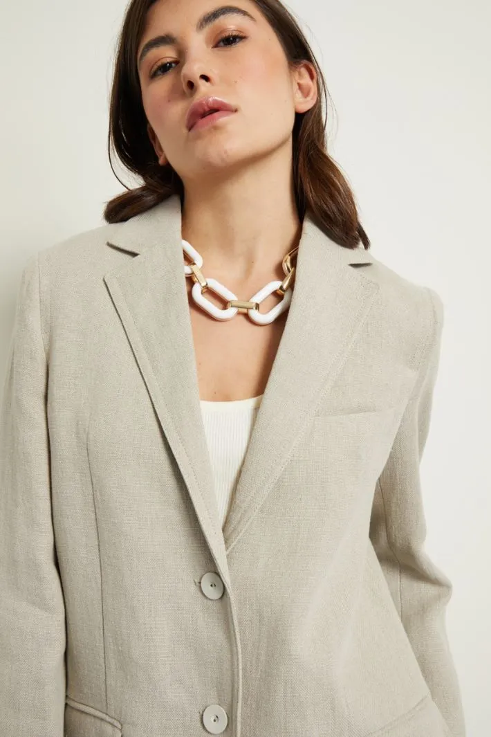 Blazer in stuoia di lino