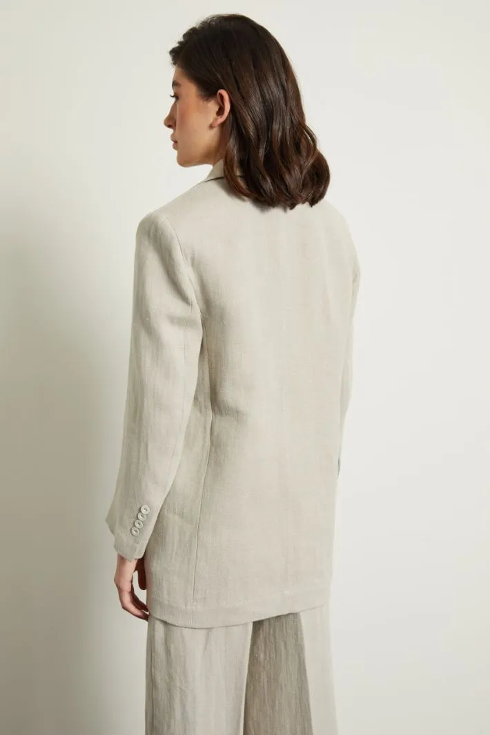 Blazer in stuoia di lino