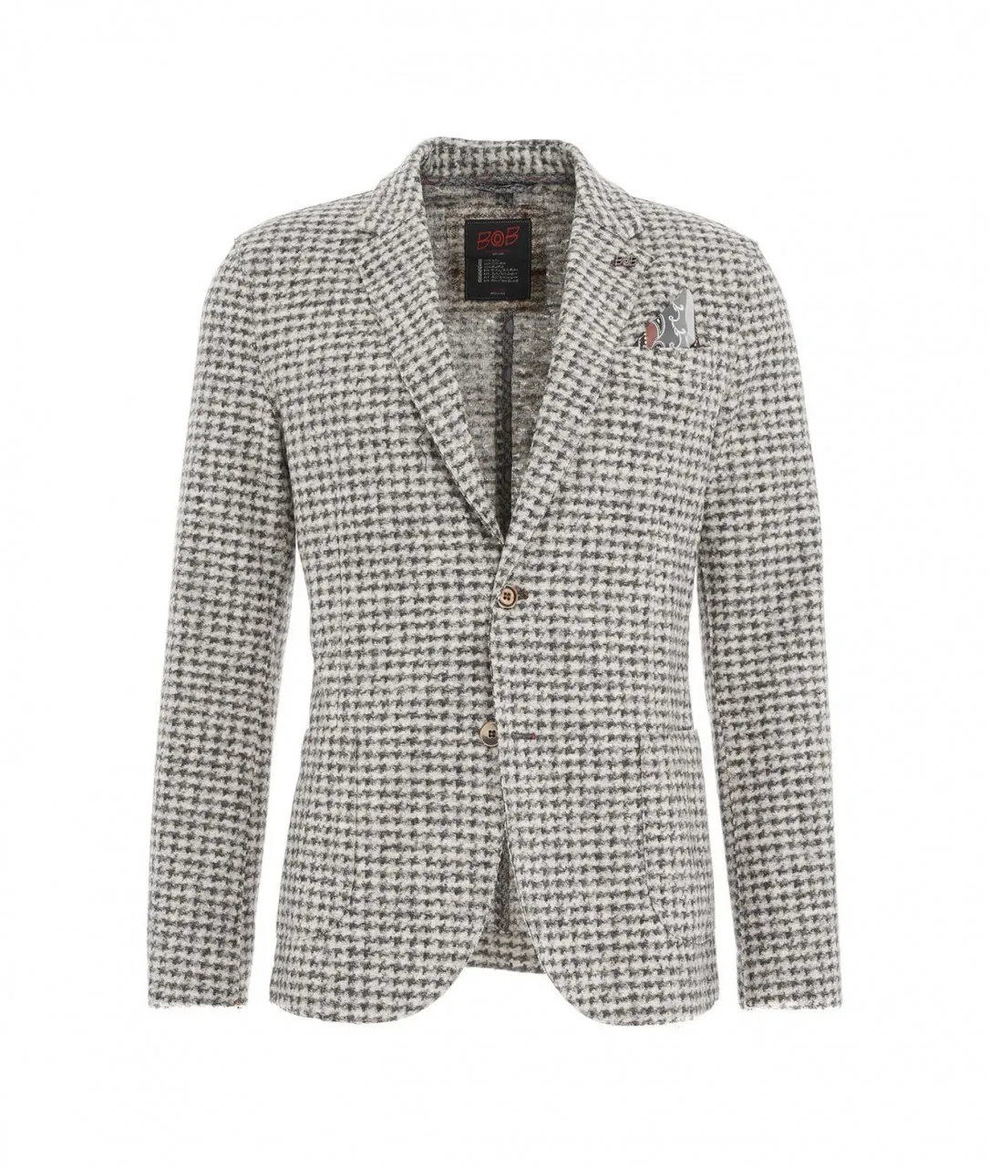 Blazer monopetto con motivo pied-de-poule grigio grigio