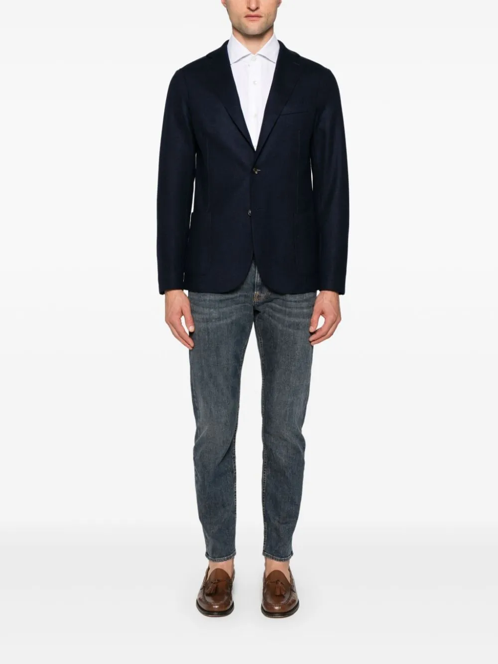 Blazer monopetto in blu di Eleventy - uomo