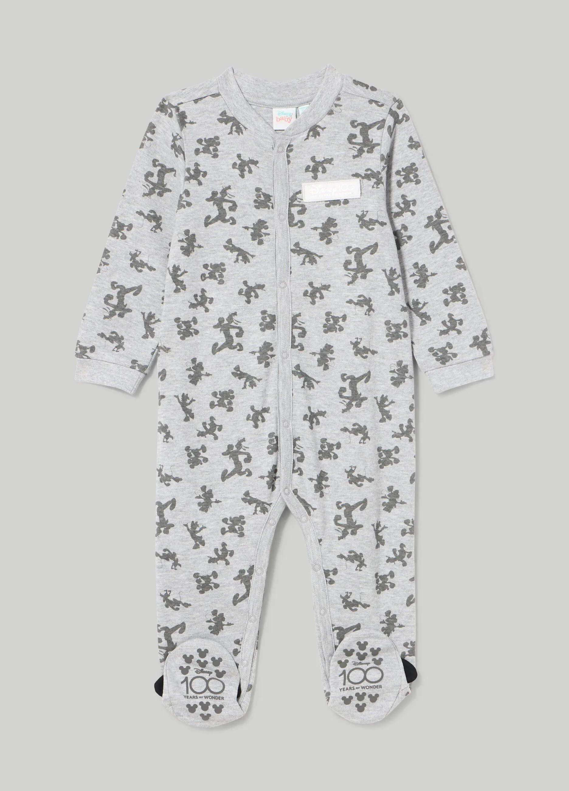 BLUKIDS  Tutina con piedini in cotone mélange neonato