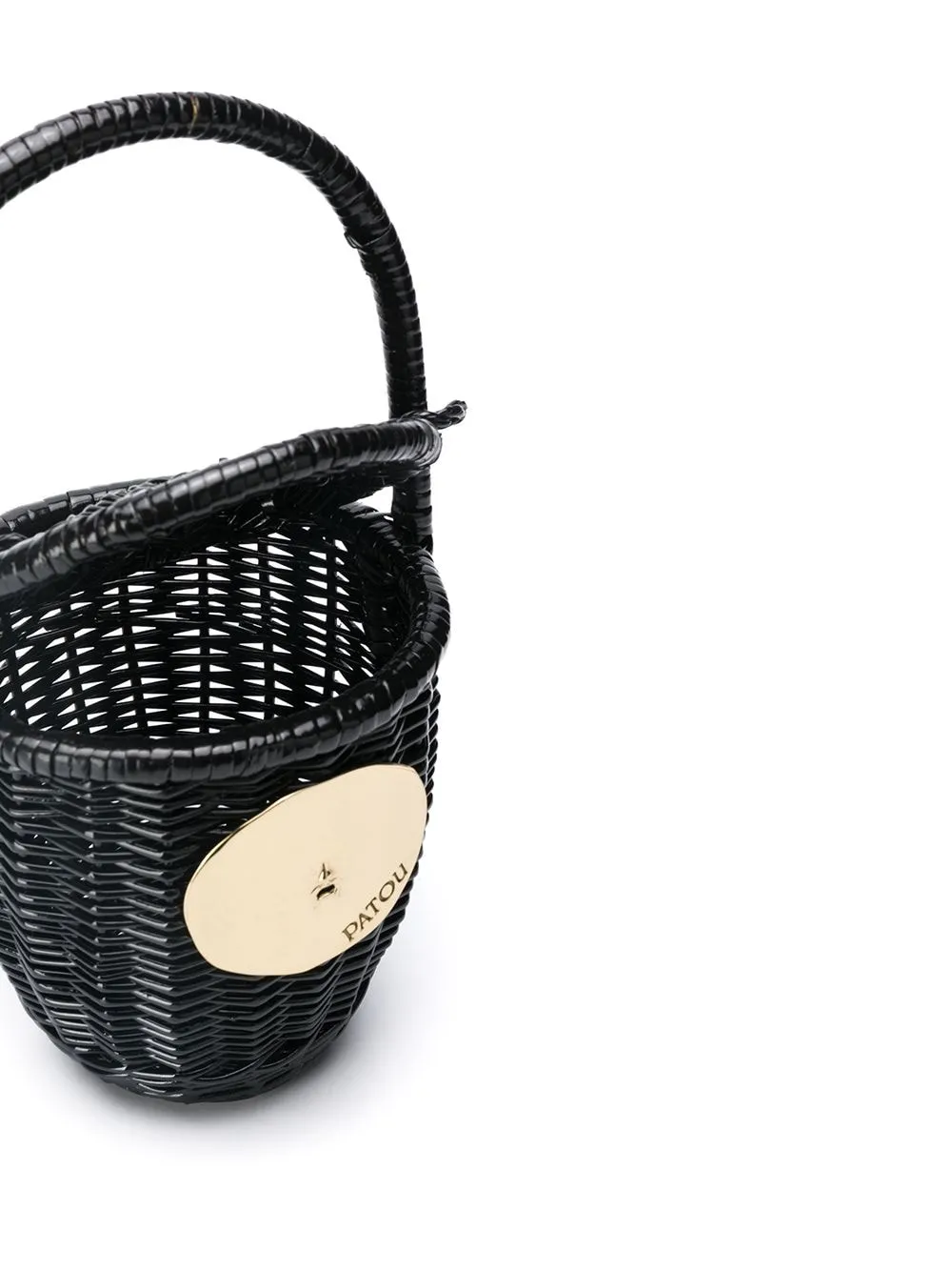 Borsa a secchiello intrecciata Patou in nero - donna