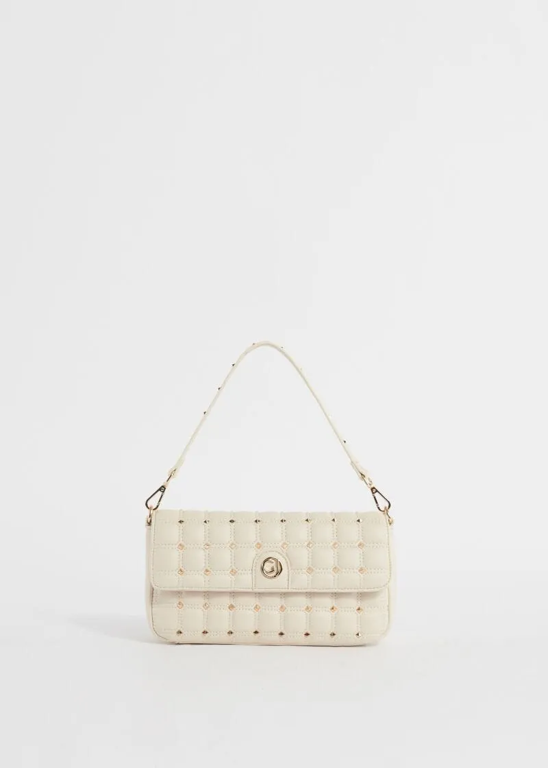 Borsa a spalla matelassé con borchie