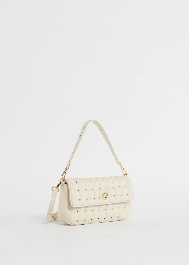 Borsa a spalla matelassé con borchie