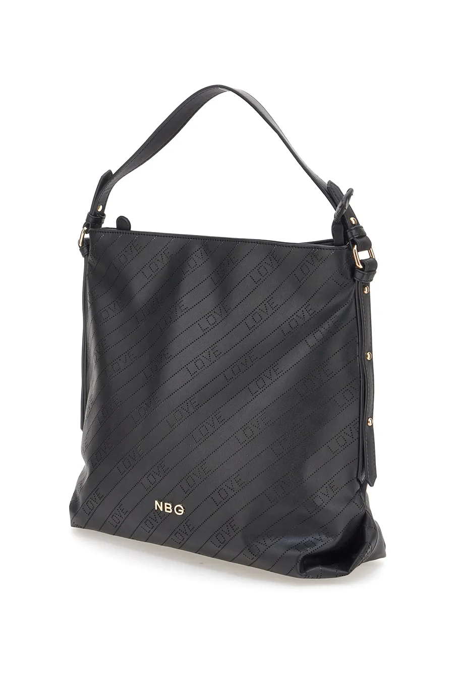 Borsa a Spalla Nera NBG Ibiscus
