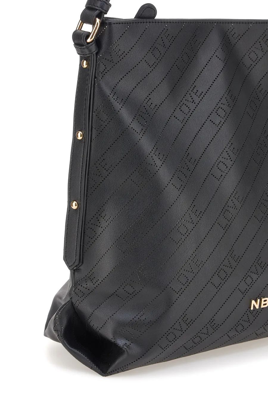 Borsa a Spalla Nera NBG Ibiscus