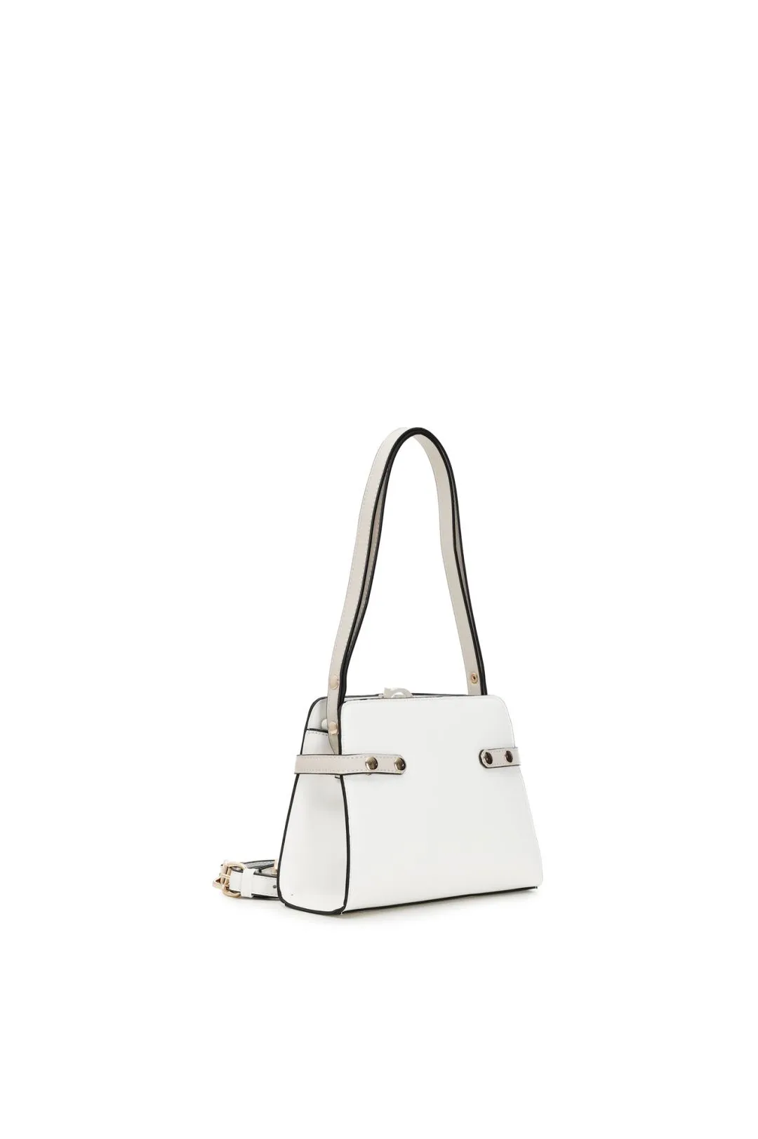 borsa a spalla rigida con monogramma smaltato
