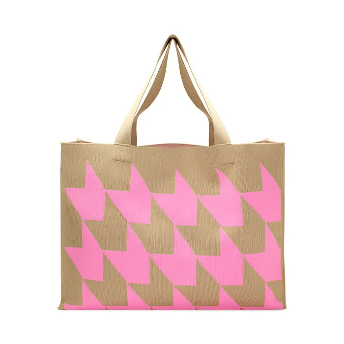 Borsa a spalla rosa in tessuto