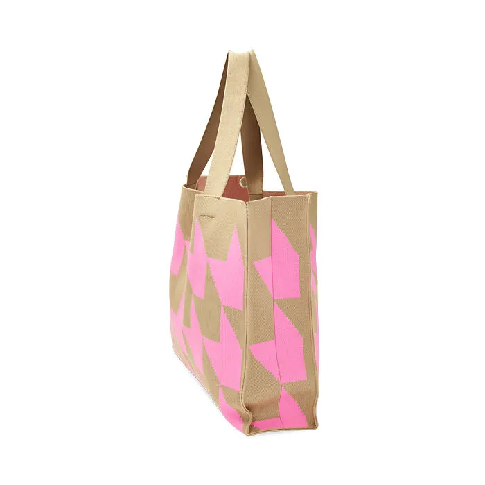 Borsa a spalla rosa in tessuto