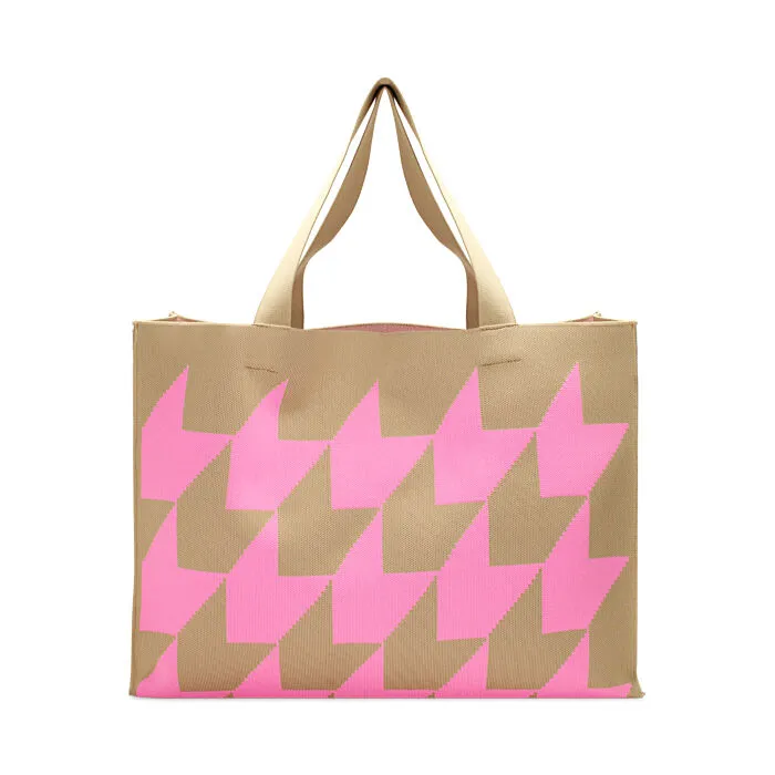 Borsa a spalla rosa in tessuto