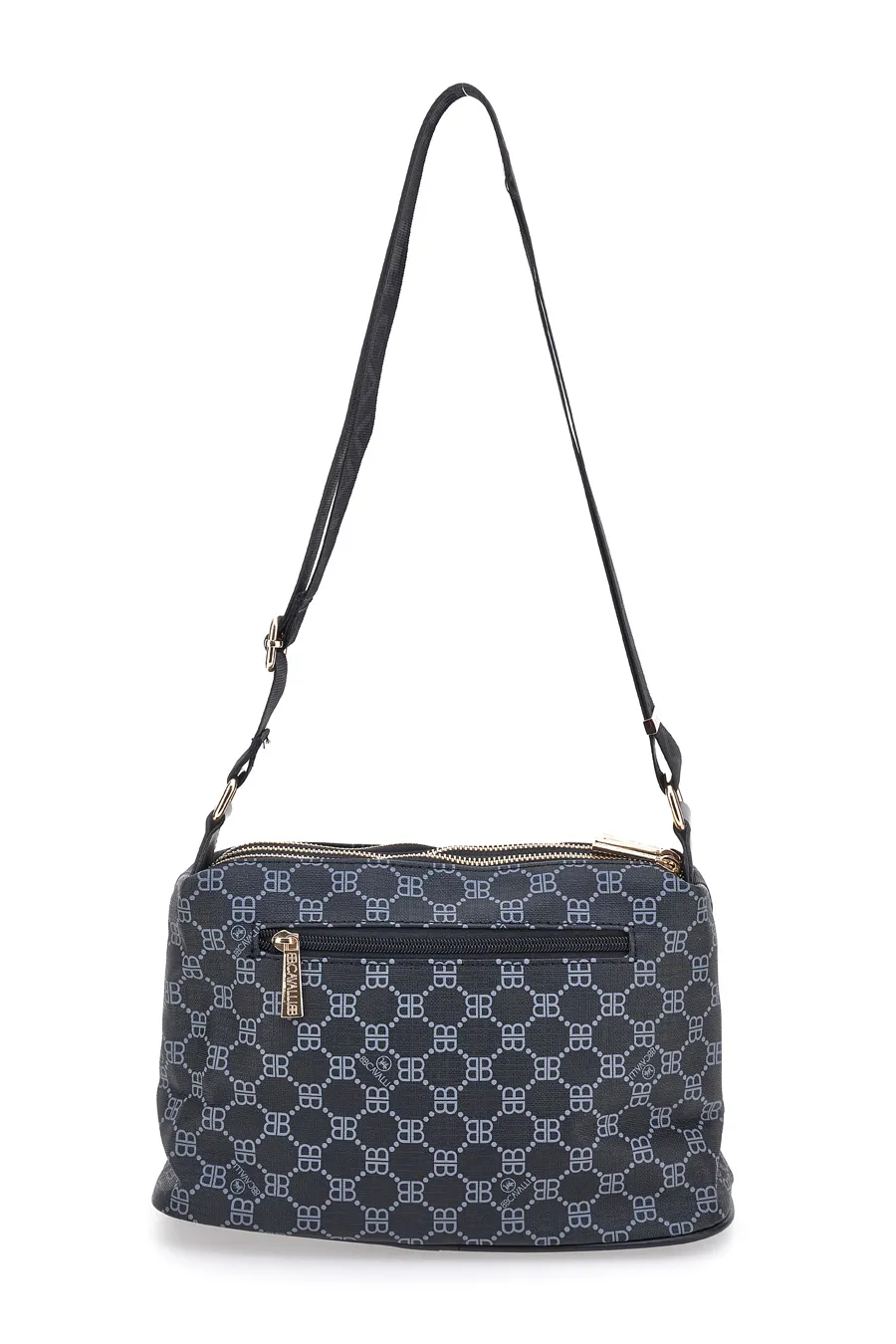 Borsa a Tracolla Nera con Cerniere Bri Cavalli/1199