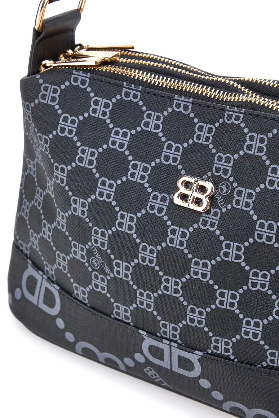 Borsa a Tracolla Nera con Cerniere Bri Cavalli/1199