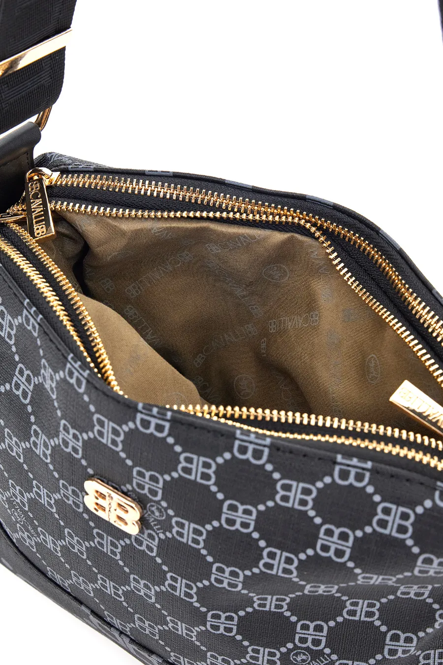 Borsa a Tracolla Nera con Cerniere Bri Cavalli/1199