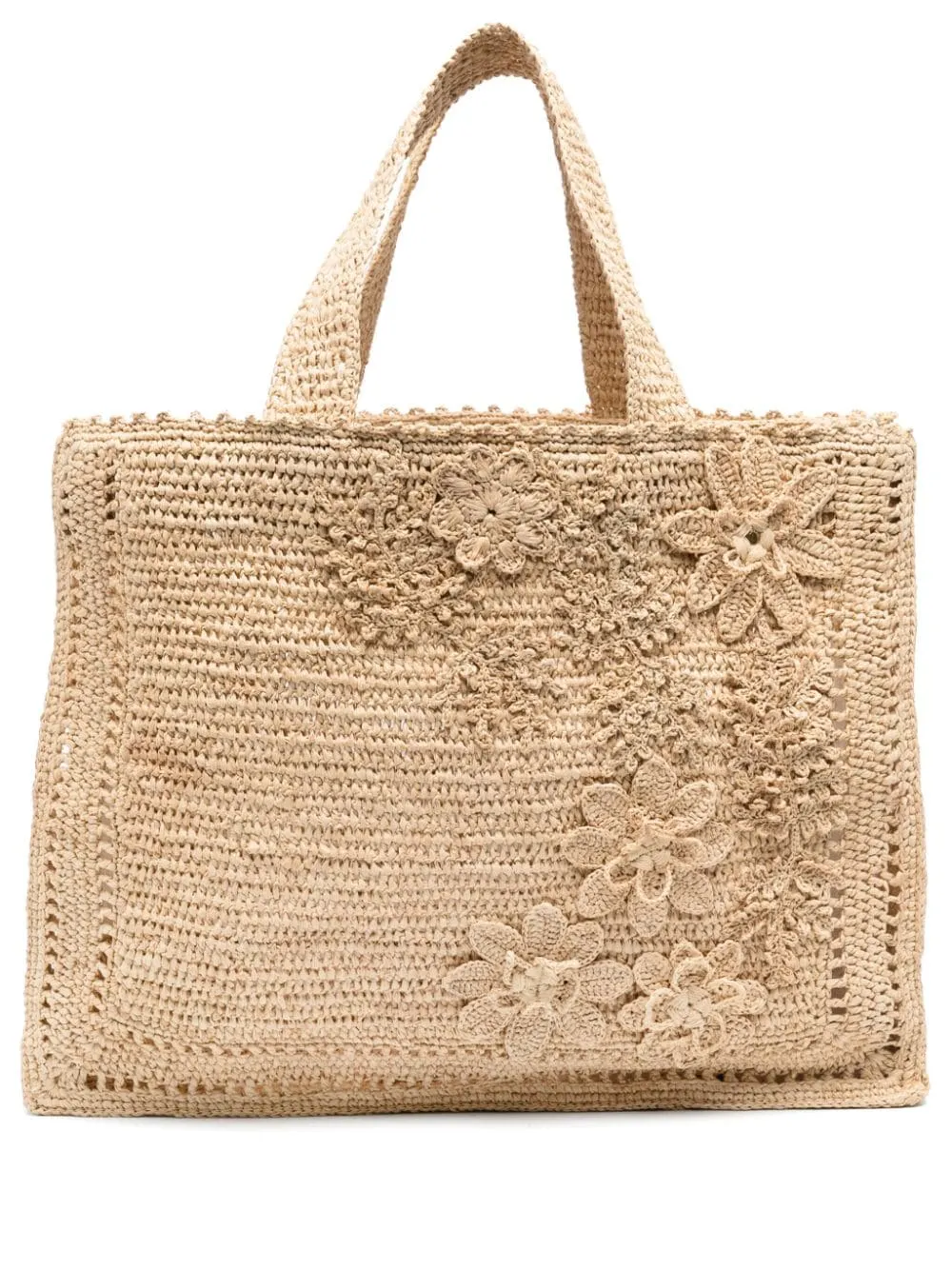 Borsa tote Floral in raffia beige Zimmermann - donna