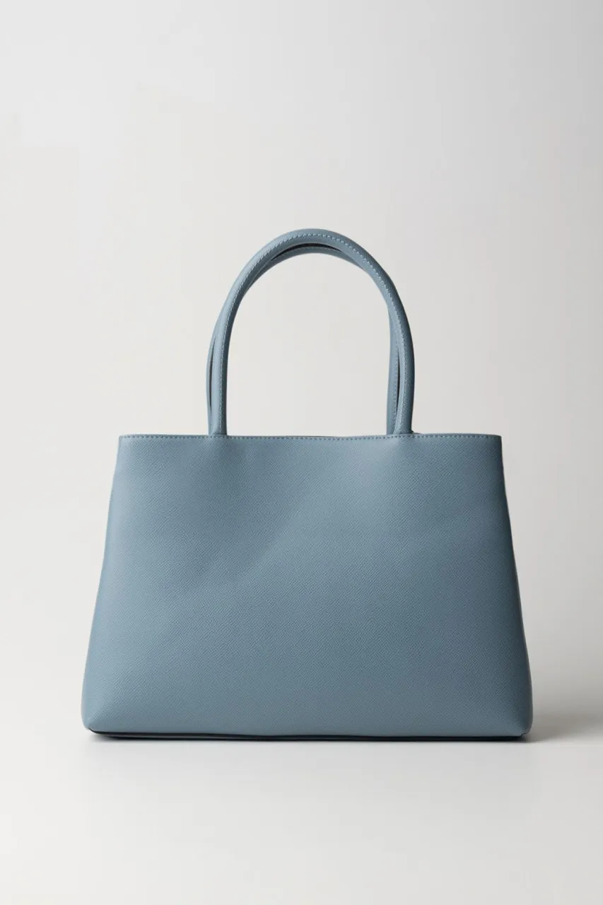 Borsa tote media con logo lettering BLUE TEAR
