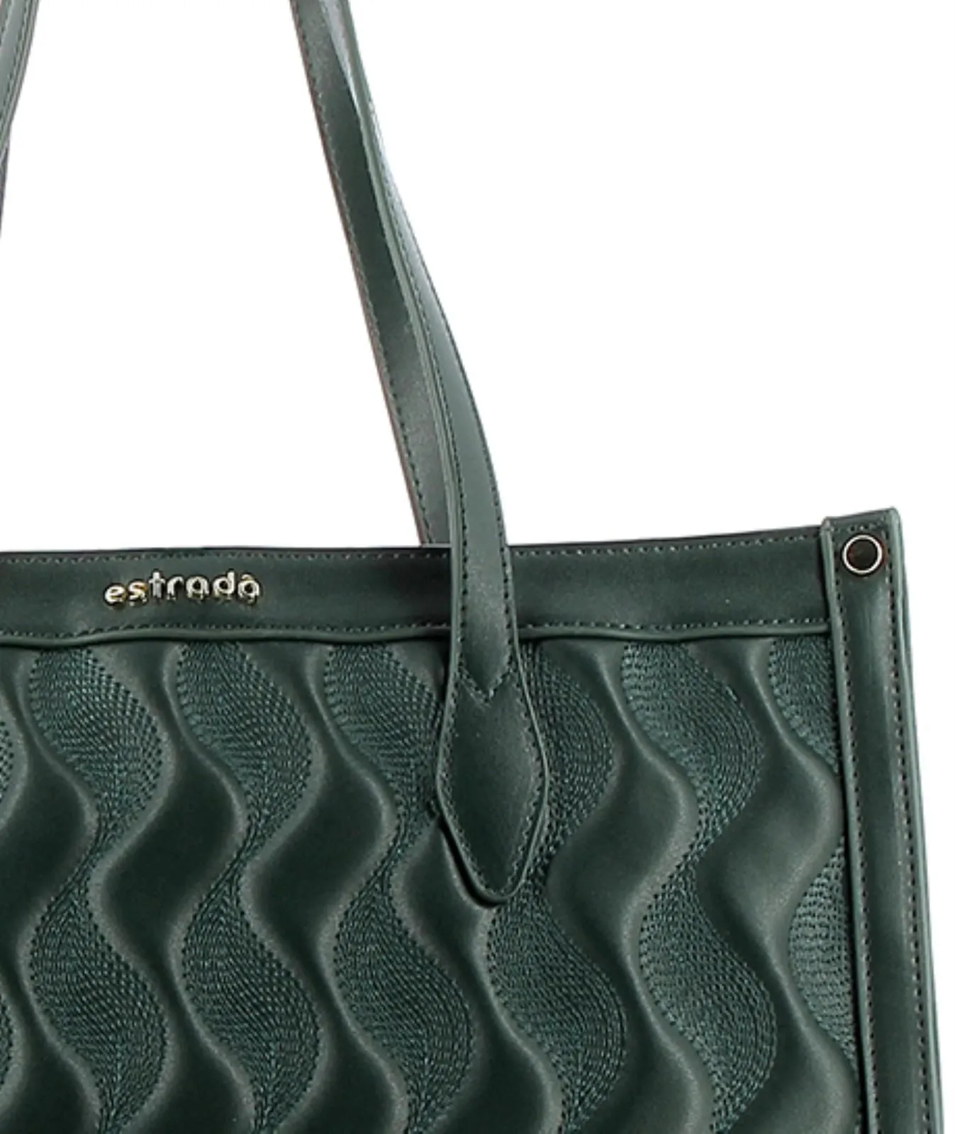 Borsa Tote verde con esterno in rilievo