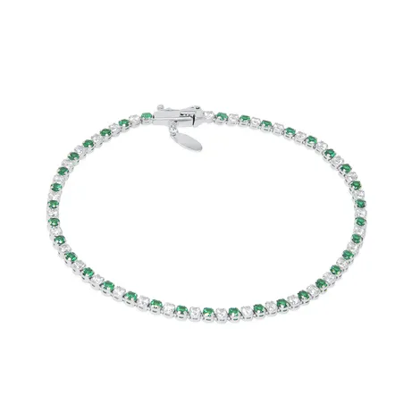  Bracciale tennis in oro bianco18kt e zirconi