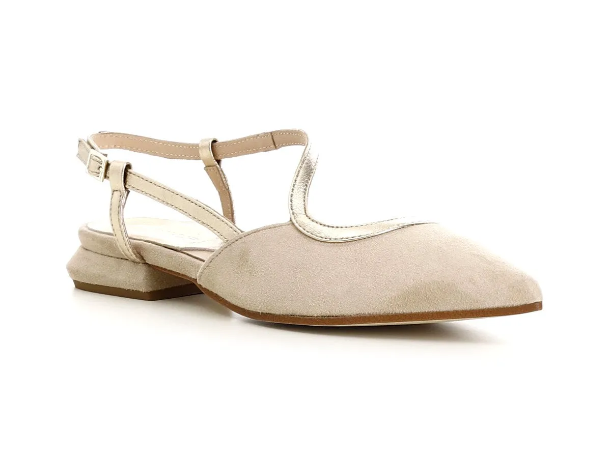 CafèNoir Ballerine Primavera Estate taglio asimmetrico Camoscio