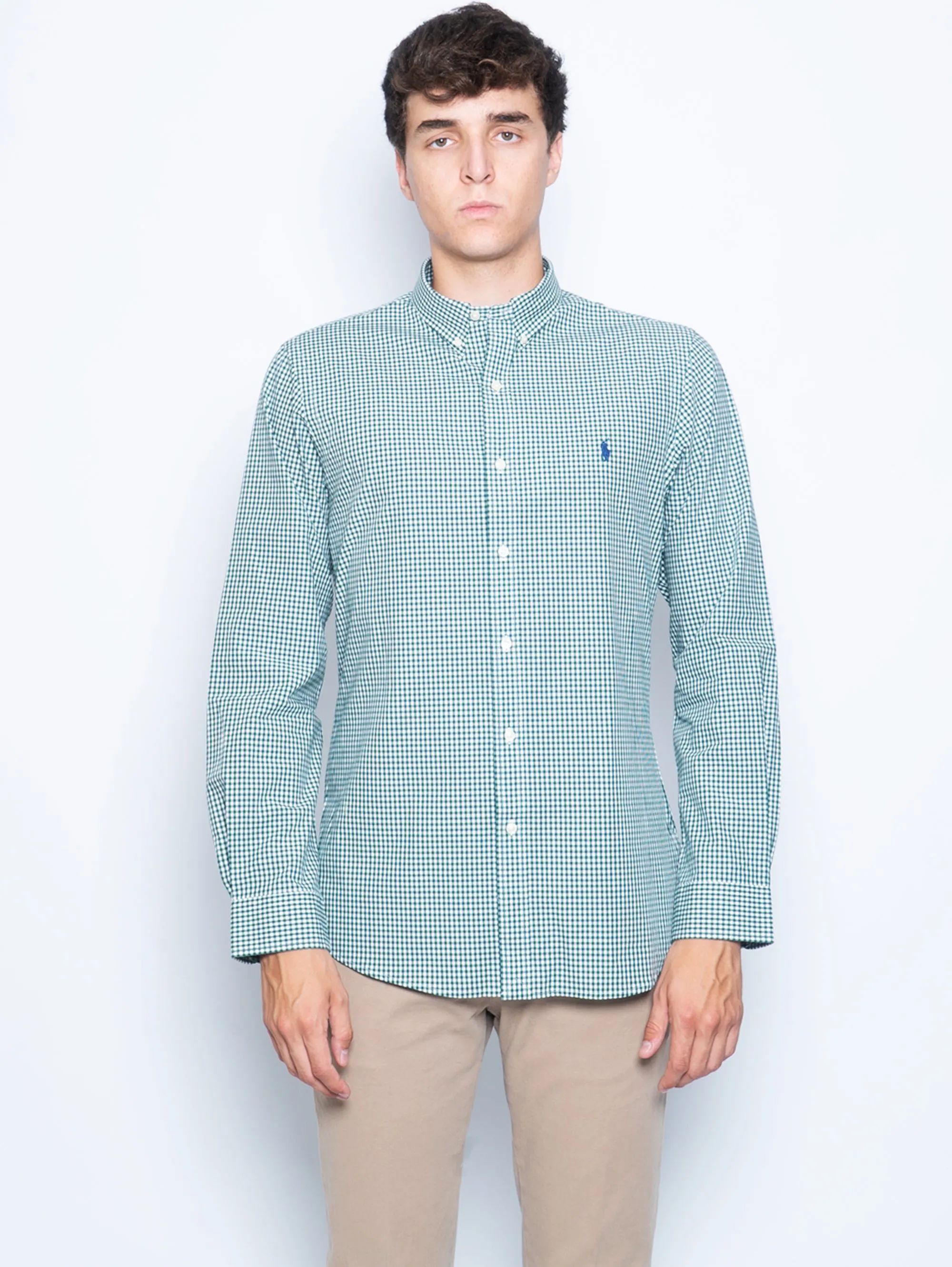 Camicia a Quadretti Bianco/Verde