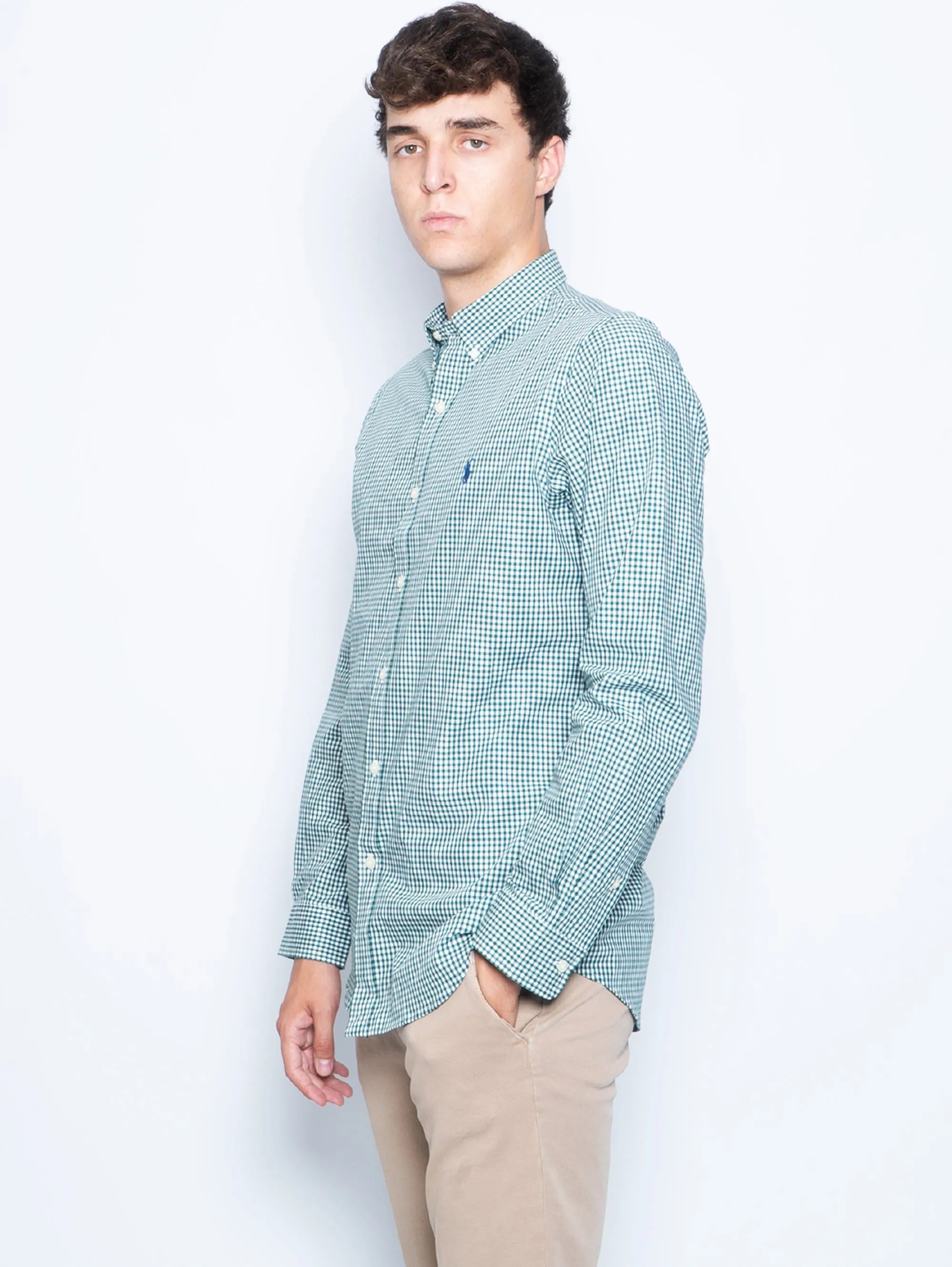 Camicia a Quadretti Bianco/Verde