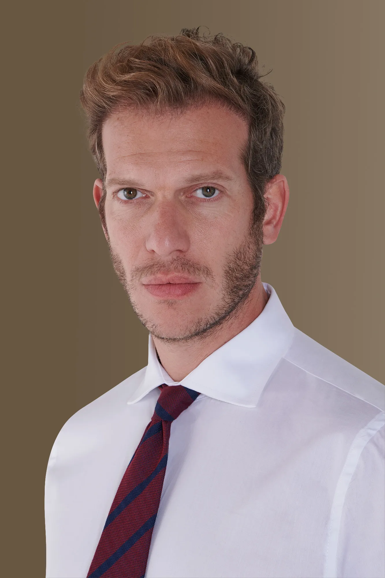 Camicia classica bianca uomo collo francese tinta unita twill