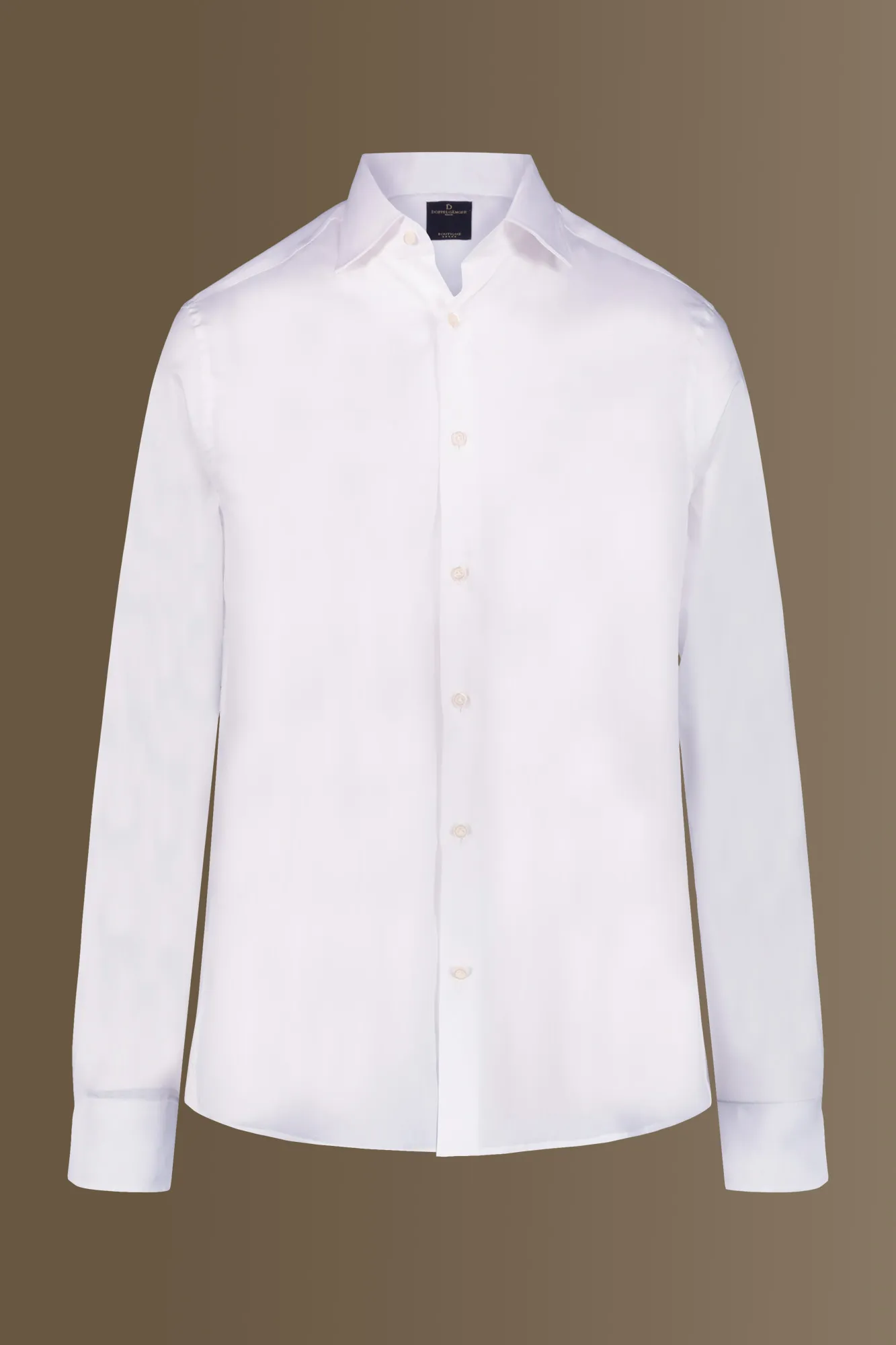 Camicia classica bianca uomo collo francese tinta unita twill