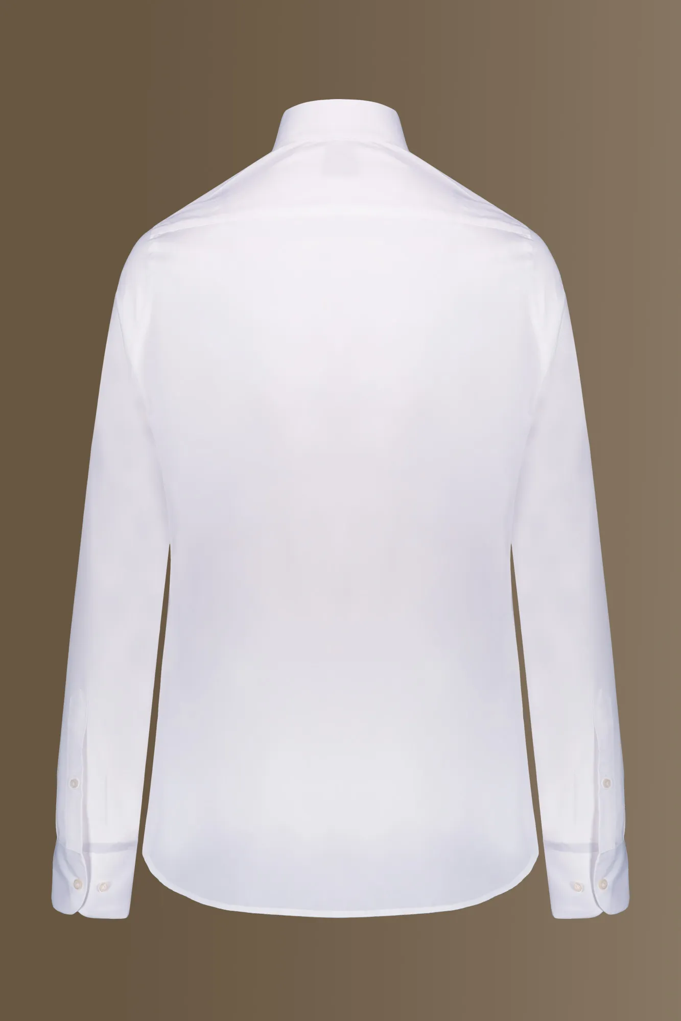 Camicia classica bianca uomo collo francese tinta unita twill