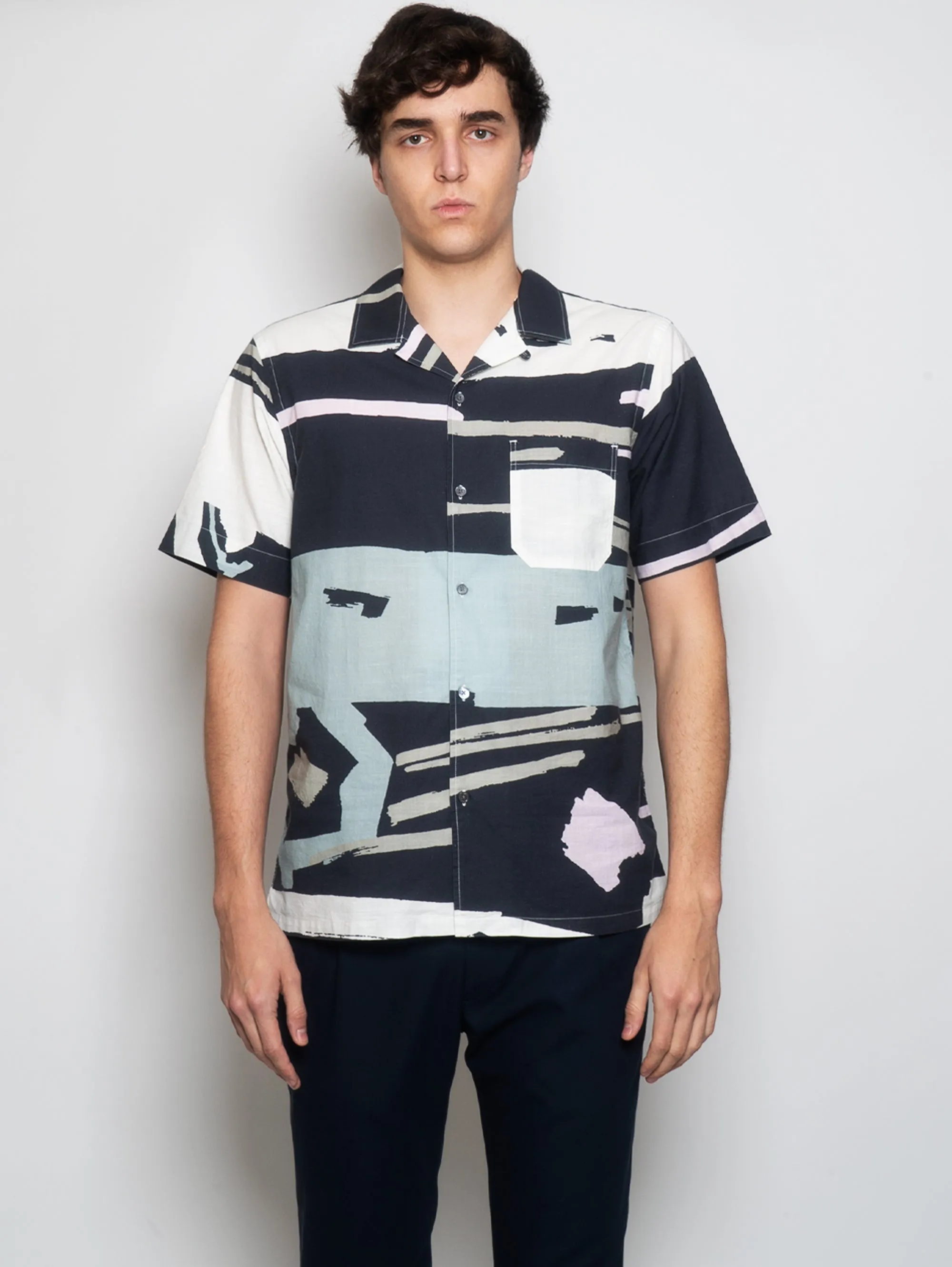 Camicia con Maniche Tre Quarti Multicolor
