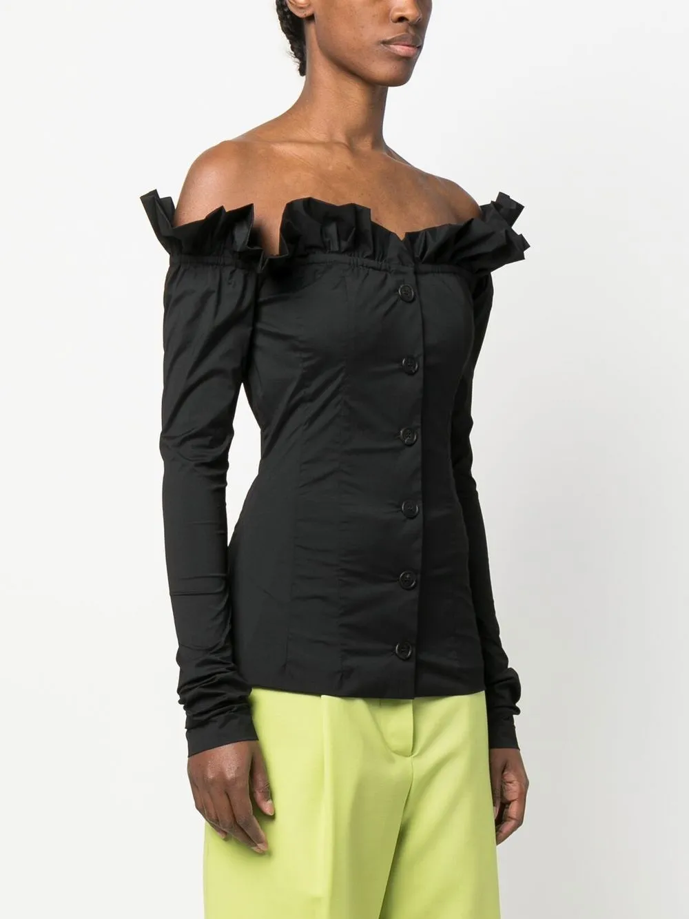 camicia con spalle scoperte