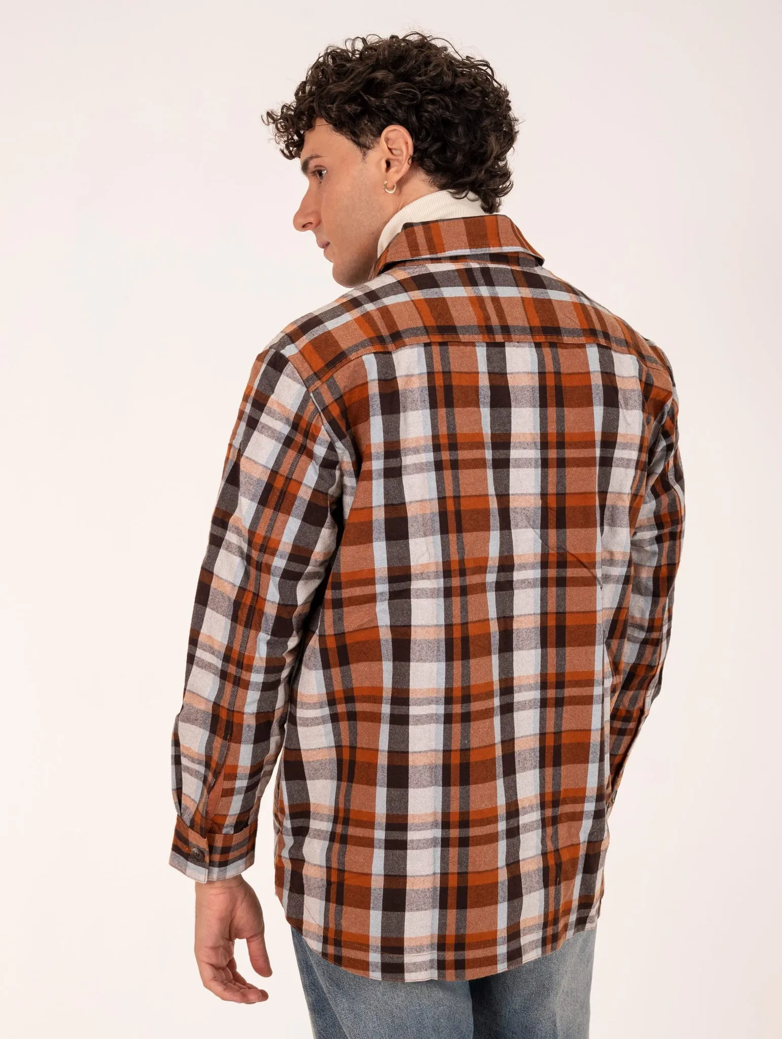 Camicia Dockers in Cotone Check Marrone e Ruggine
