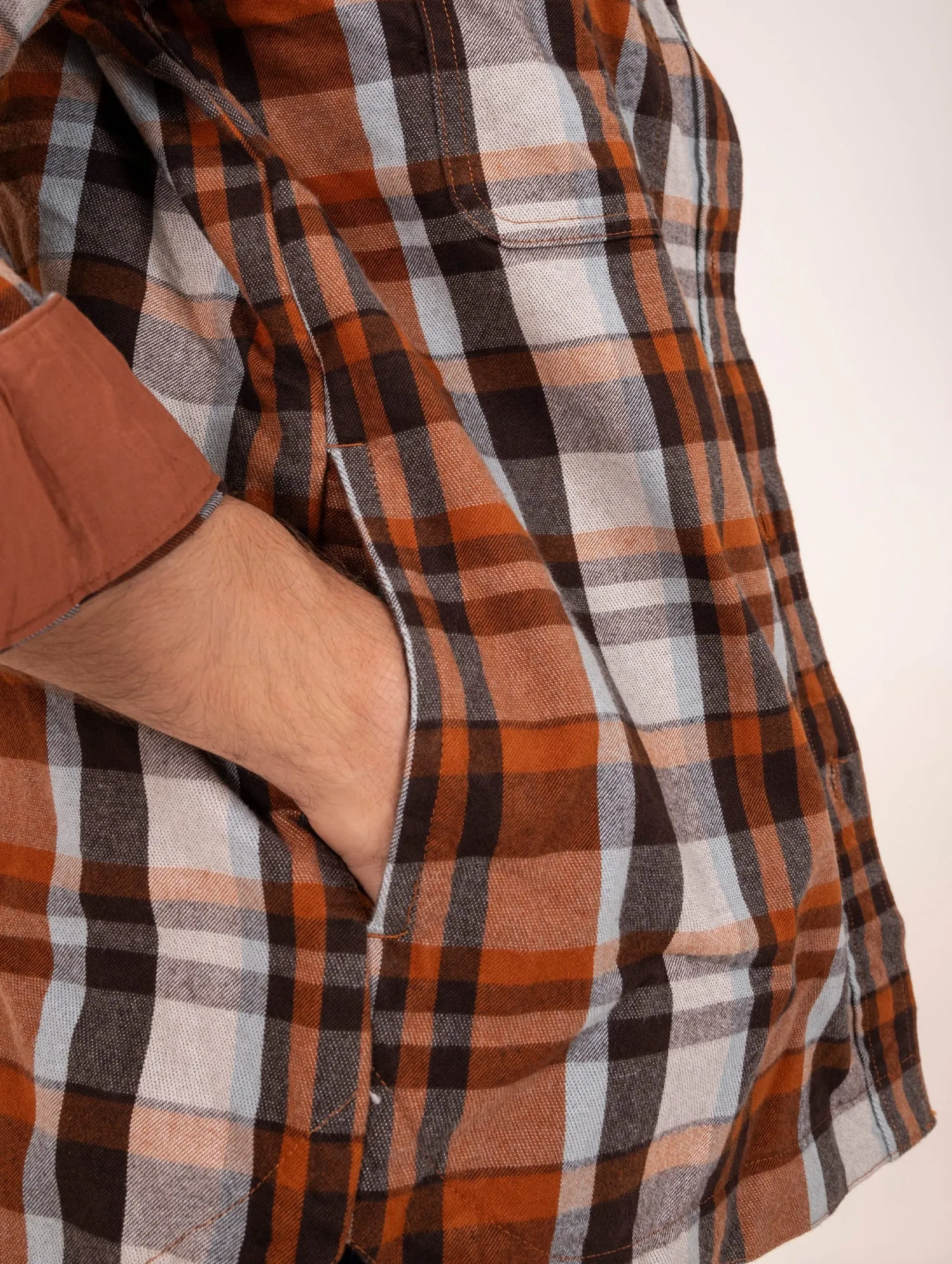 Camicia Dockers in Cotone Check Marrone e Ruggine