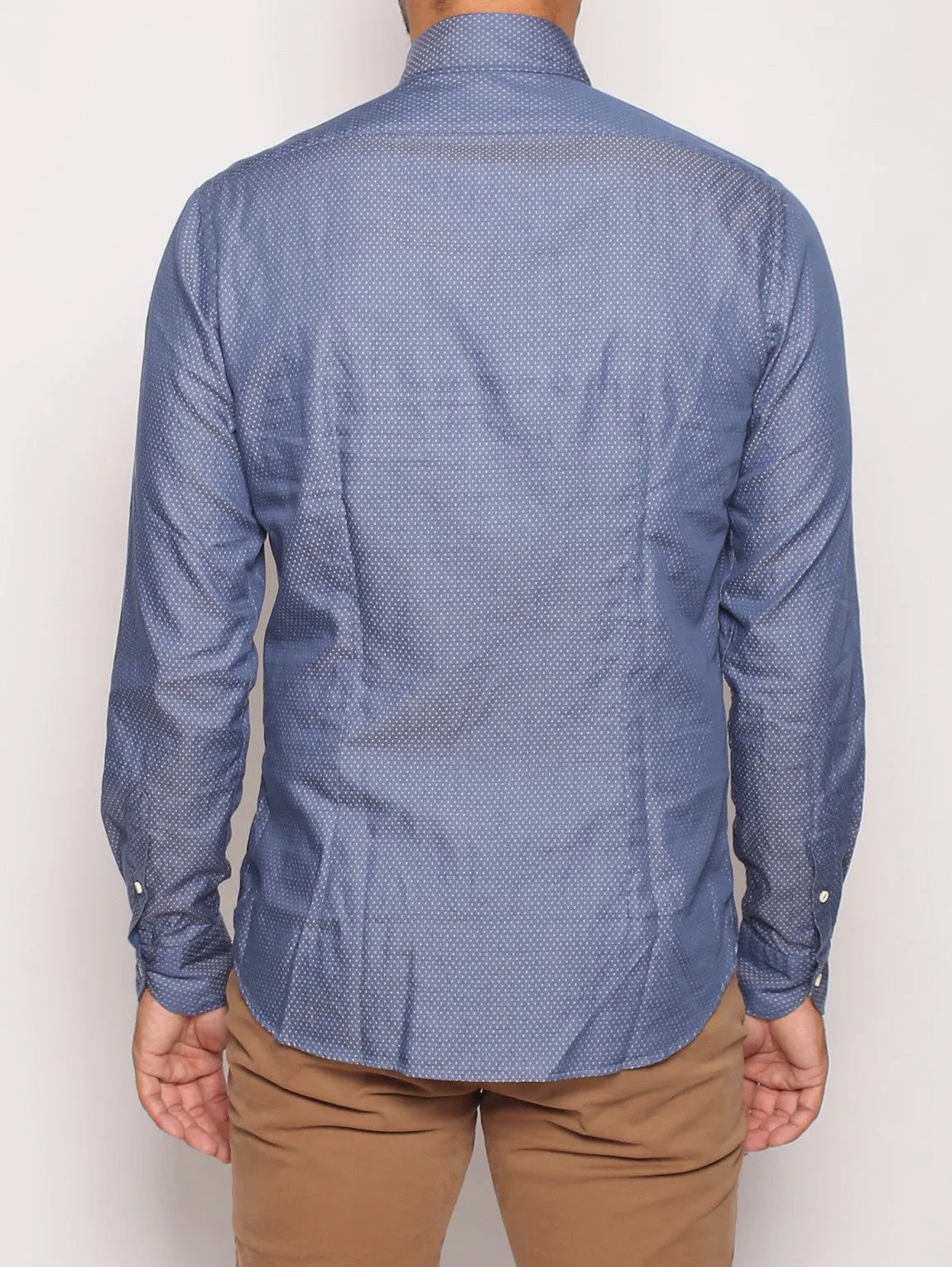 Camicia in Cotone Operato Navy